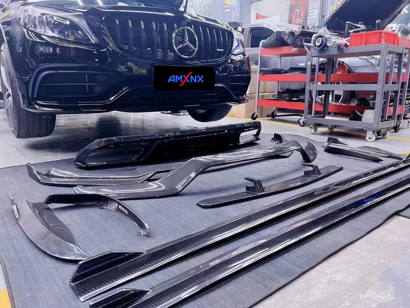 Mercedes-Benz C63 W205 AMG Dry carbon fiber Front Air Knives