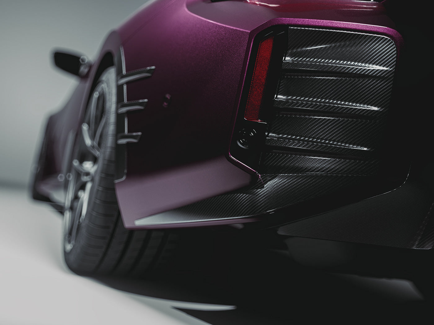 BMW M2 G87 Dry carbon fiber Rear Bumper Trim