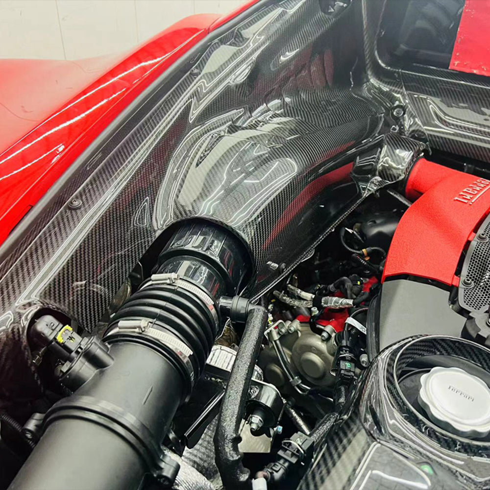 Ferrari F8 Dry carbon fiber Engine Bay Side Panels