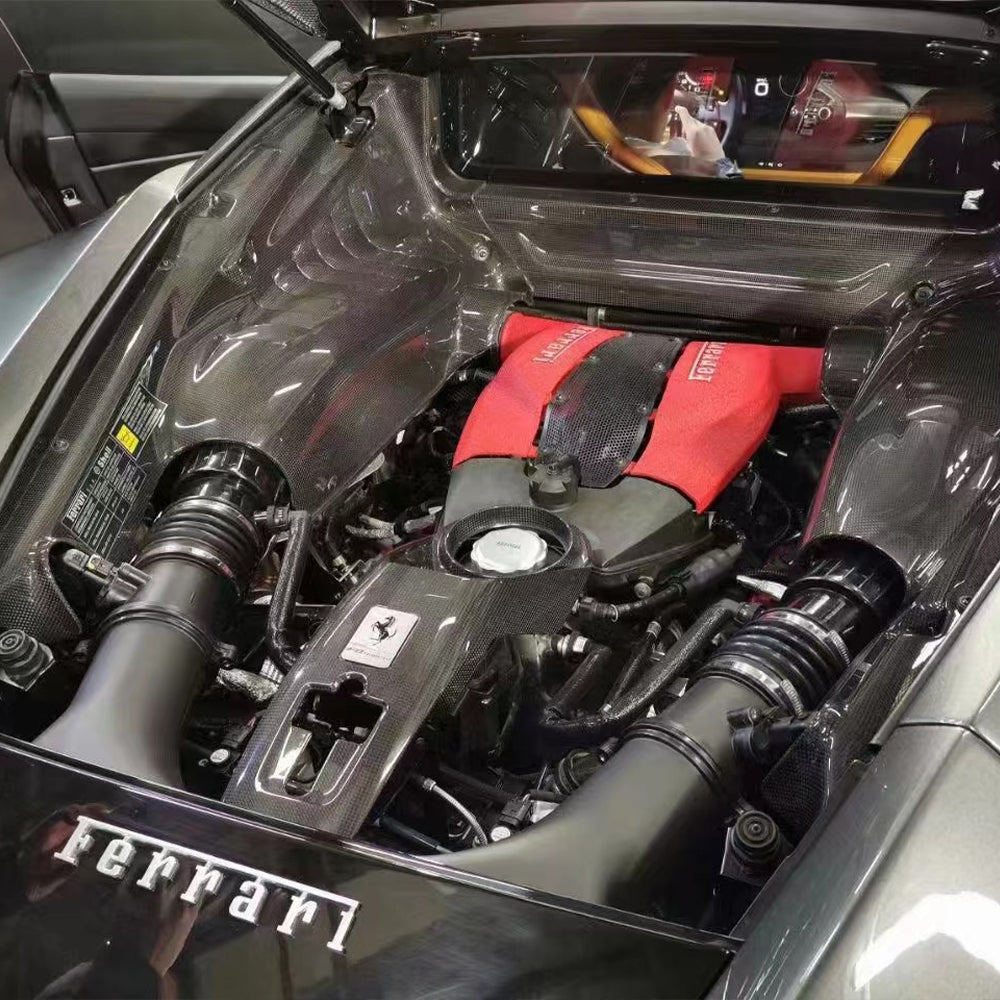 Ferrari F8 Dry carbon fiber Engine Bay Side Panels