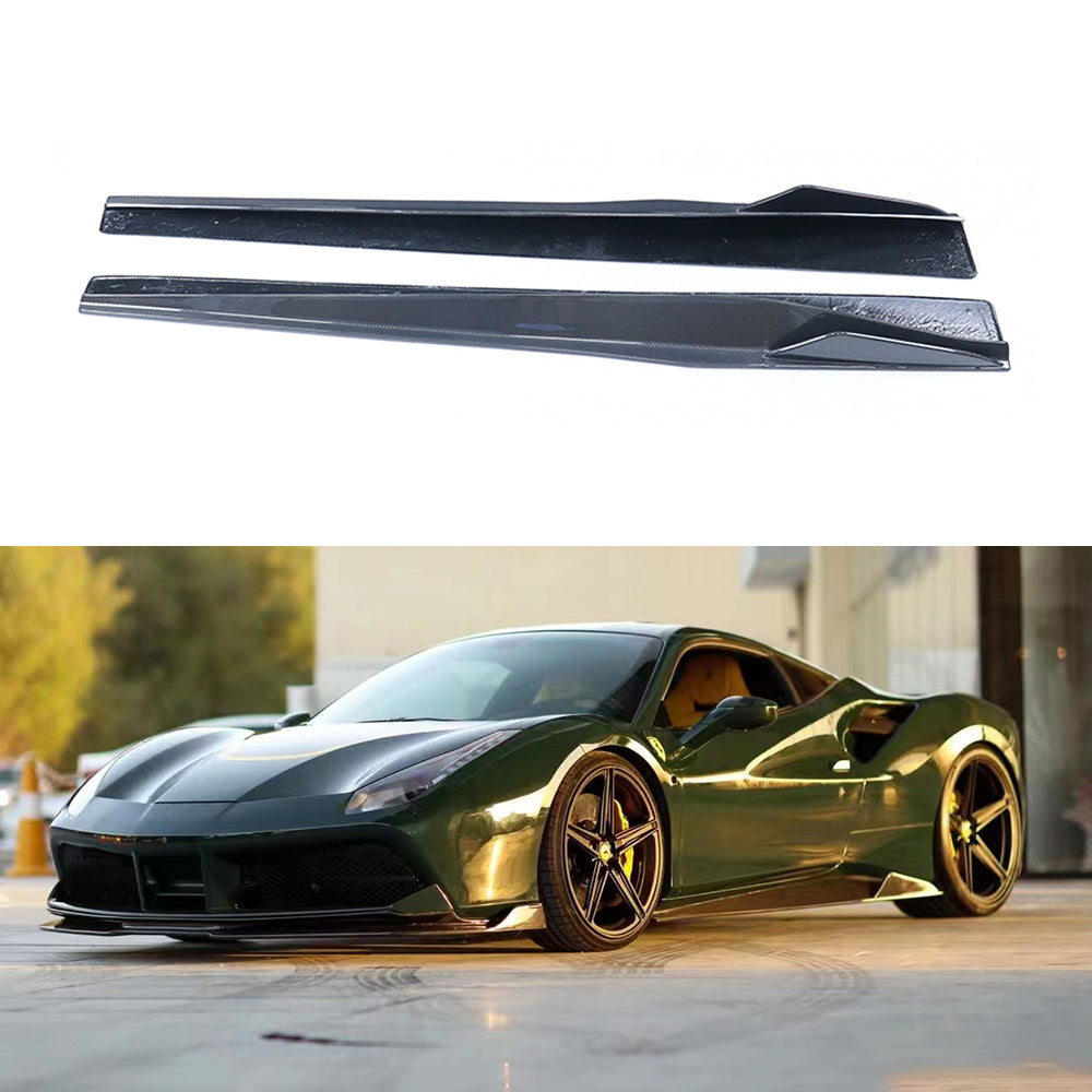 Ferrari 488 Dry carbon fiber V style Side Skirts
