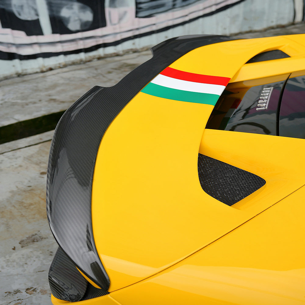 Ferrari F8 Dry carbon fiber Thin Rear Spoiler