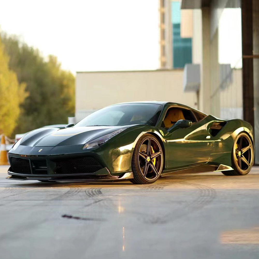Ferrari 488 Dry carbon fiber V style Side Skirts