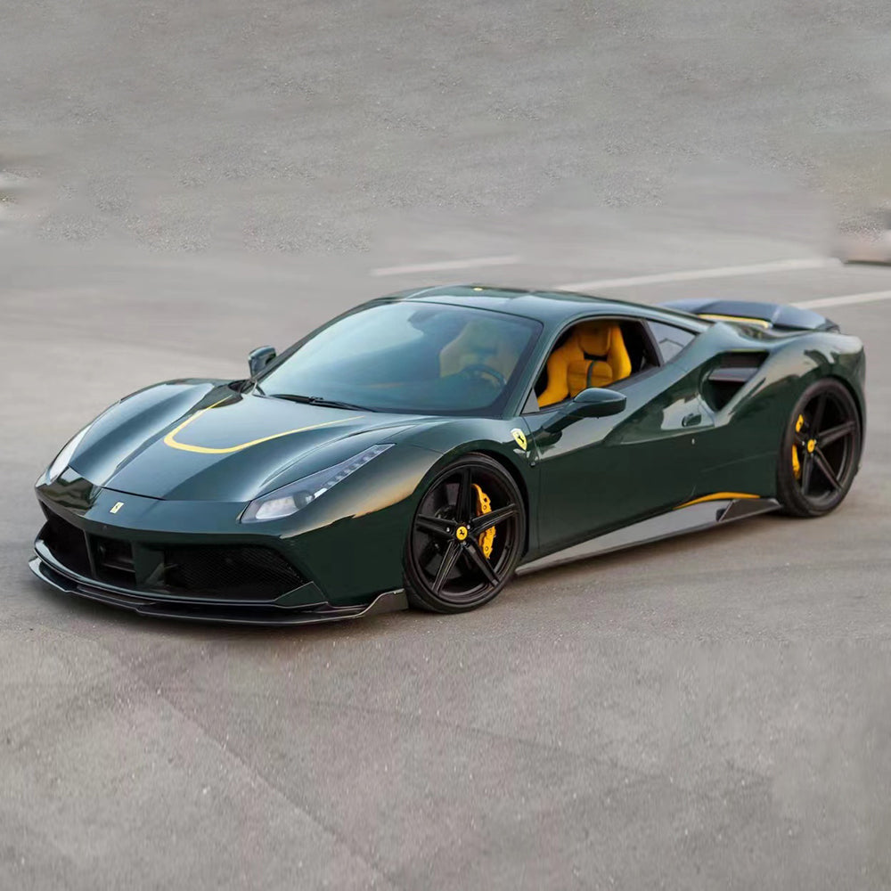 Ferrari 488 Dry carbon fiber V style Side Skirts