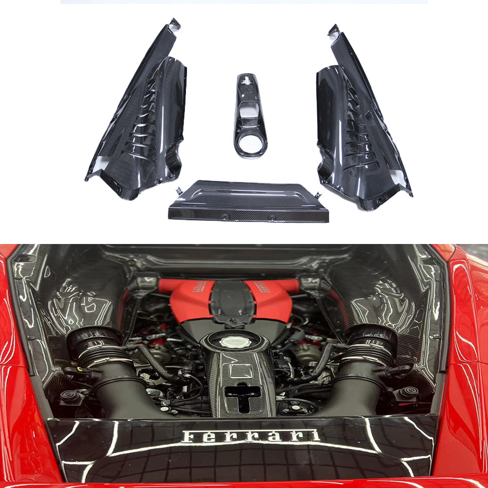 Ferrari F8 Dry carbon fiber Engine Bay Side Panels