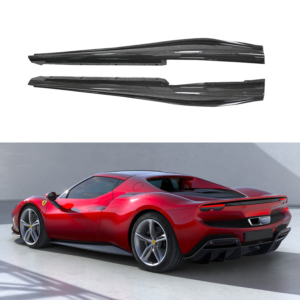 Ferrari 296 Dry carbon fiber OEM Side Skirts