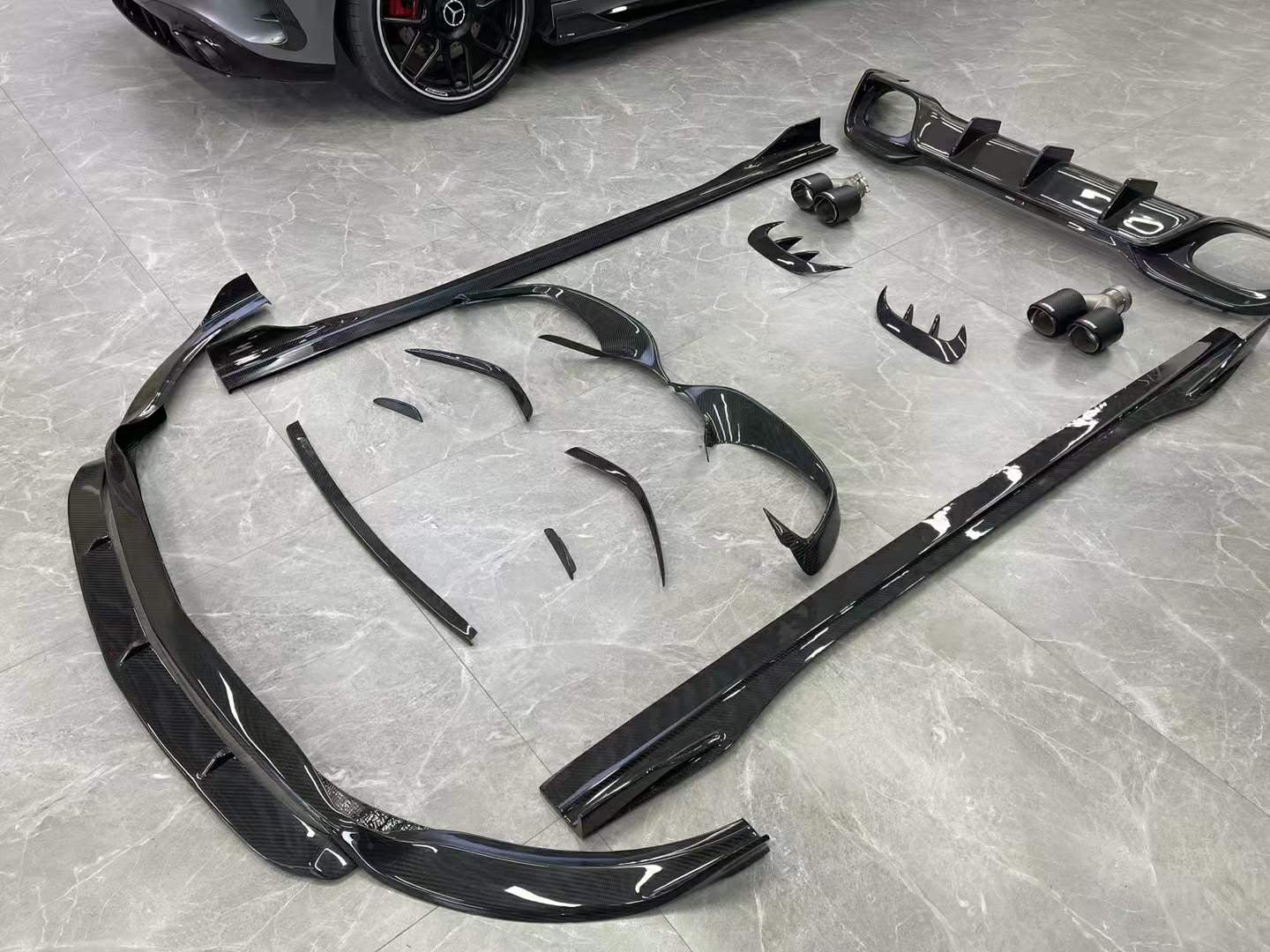 Mercedes-Benz A-Class W177 Dry carbon fiber Front Lip