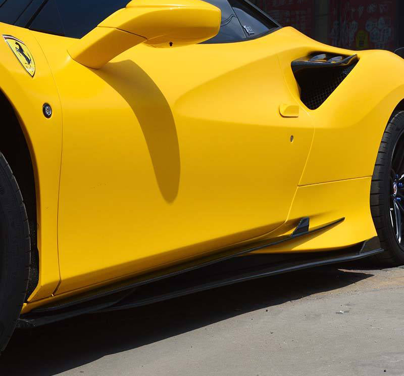 Ferrari F8 Dry carbon fiber Side Skirts