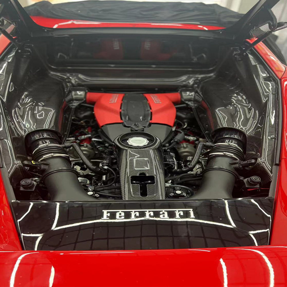 Ferrari F8 Dry carbon fiber Engine Bay Side Panels