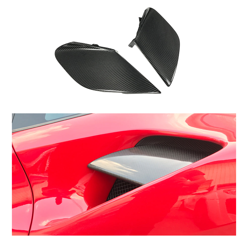 Ferrari 488 SN Dry carbon fiber Rear Fender Airintake Trims
