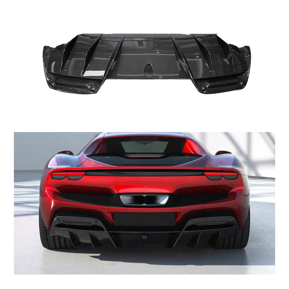 Ferrari 296 Dry carbon fiber OEM Diffuser