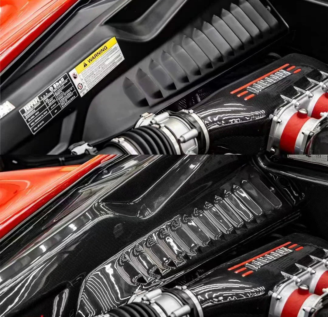 Ferrari F8 Dry carbon fiber Engine Bay Cover